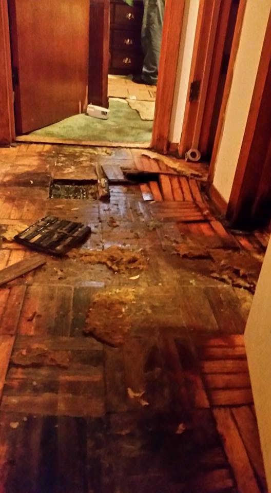 Water damage inside a Memphis home